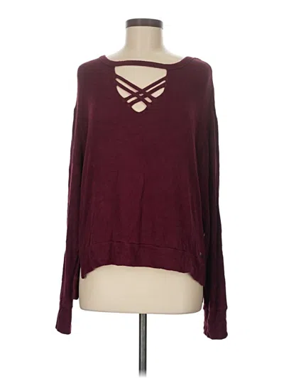 Pre-owned Nanette Lepore Pullover Sweater In Burgundy