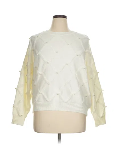 Pre-owned Nanette Lepore Pullover Sweater In White