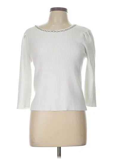 Pre-owned Nanette Lepore Pullover Sweater In White