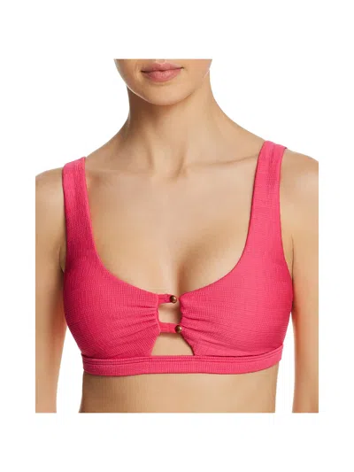 Nanette Lepore Raffia Womens Cut-out Bralette Bikini Swim Top In Pink