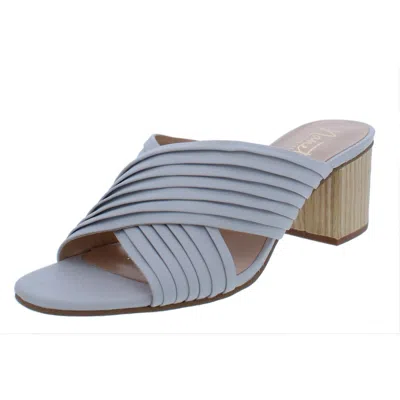 Nanette Lepore Ray Womens Pleated Leather Mules In Blue