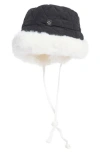 Nanette Lepore Reversible Faux Fur Quilted Bucket Hat In Multi