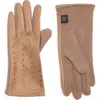 Nanette Lepore Rhinestone Knit Gloves In Brown