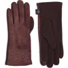 Nanette Lepore Rhinestone Knit Gloves In Brown