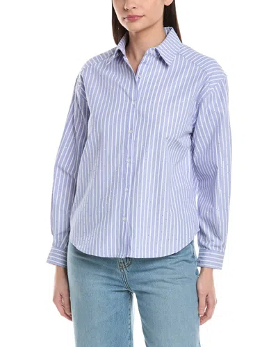 Nanette Lepore Rhinestone Shirt In Blue