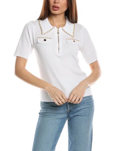 Nanette Lepore Ribbed Blouse In White