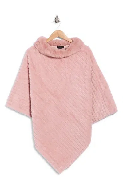 Nanette Lepore Ribbed Cowl Neck Poncho In Pink
