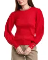 Nanette Lepore Ribbed Pullover Sweater In Red