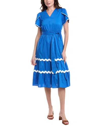 Nanette Lepore Ric Rac Midi Dress In Blue