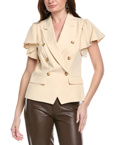 Nanette Lepore Ruffle Blazer In Neutral