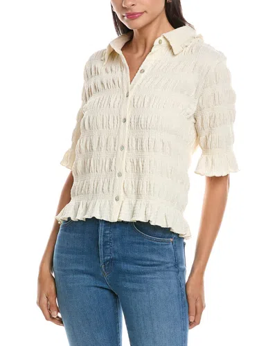 Nanette Lepore Ruffle Shirt In White