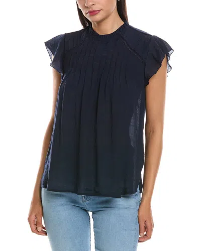 Nanette Lepore Ruffle Sleeve Blouse In Blue