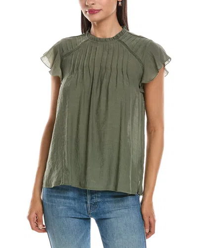 Nanette Lepore Ruffle Sleeve Blouse In Green