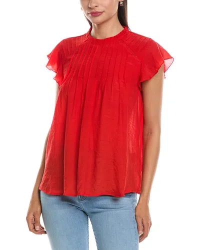 Nanette Lepore Ruffle Sleeve Blouse In Red