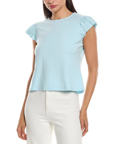 Nanette Lepore Ruffle Sleeve Top In Blue