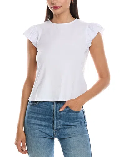 Nanette Lepore Ruffle Sleeve Top In White