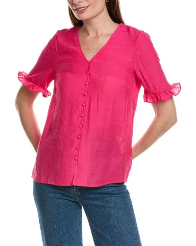 Nanette Lepore Ruffle Top In Pink