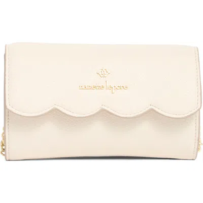 Nanette Lepore Ruthie Scallop Flap Wallet On A Chain In Eggshell