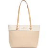 Nanette Lepore Sabine Colorblock Tote Bag & Pouch In Oatmeal - Eggshell - Wheat