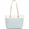 Nanette Lepore Sabine Colorblock Tote Bag & Pouch In Retro Surf - White - Oatmeal
