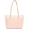 Nanette Lepore Sabine Colorblock Tote Bag & Pouch In Rosewater - Eggshell - Oatmeal