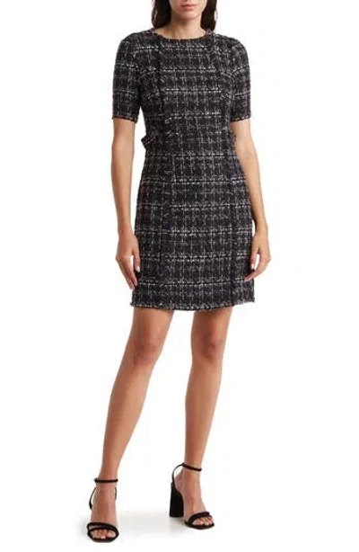 Nanette Lepore Sahara Bouclé Minidress In Very Black/white