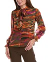 Nanette Lepore Scarf Blouse In Multi