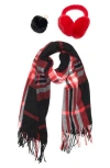 Nanette Lepore Scarf, Earmuff & Keychain Accessory Set In Multi