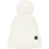 Nanette Lepore Scattered Rhinestone Beanie With Faux Fur Pompom In White