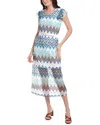 Nanette Lepore Sharagano Lace Midi Dress In Blue