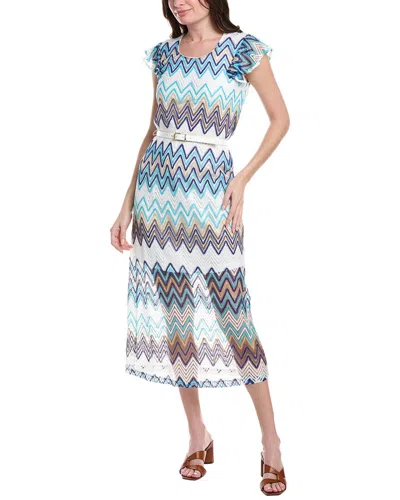 Nanette Lepore Sharagano Lace Midi Dress In Blue