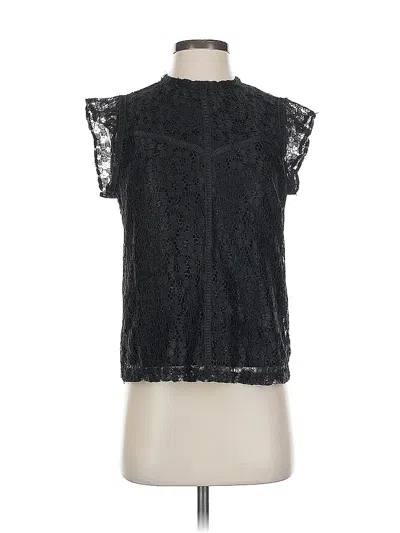 Pre-owned Nanette Lepore Short Sleeve Blouse In Black