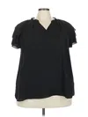 Nanette Lepore Short Sleeve Blouse In Black