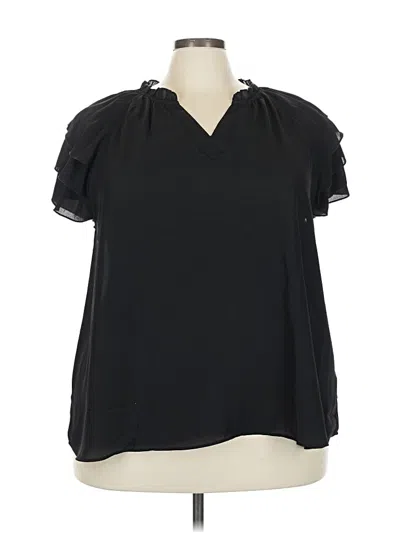 Nanette Lepore Short Sleeve Blouse In Black