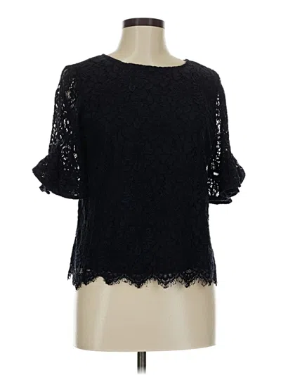 Pre-owned Nanette Lepore Short Sleeve Blouse In Black