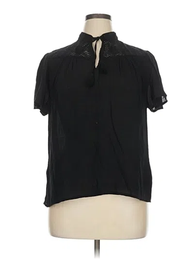 Pre-owned Nanette Lepore Short Sleeve Blouse In Black