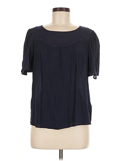 Pre-owned Nanette Lepore Short Sleeve Blouse In Black