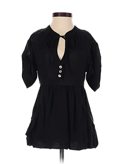 Pre-owned Nanette Lepore Short Sleeve Blouse In Black