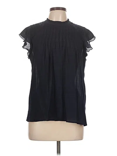 Pre-owned Nanette Lepore Short Sleeve Blouse In Black