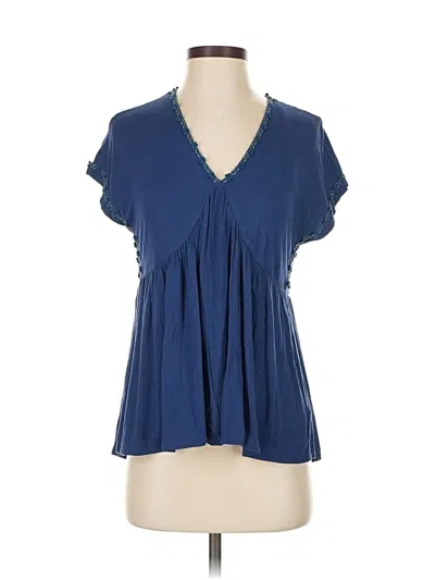 Pre-owned Nanette Lepore Short Sleeve Blouse In Blue