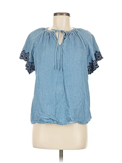 Pre-owned Nanette Lepore Short Sleeve Blouse In Blue