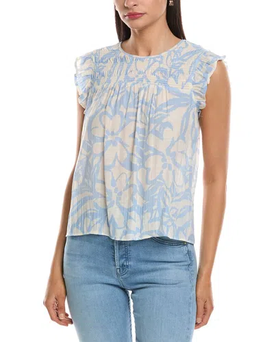 Nanette Lepore Short Sleeve Blouse In Blue