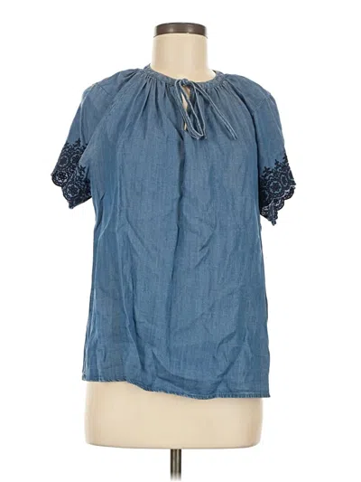 Pre-owned Nanette Lepore Short Sleeve Blouse In Blue