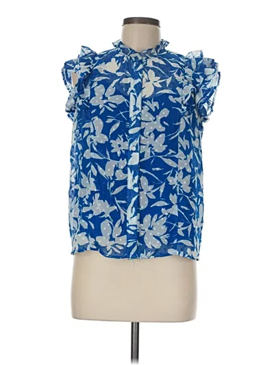 Pre-owned Nanette Lepore Short Sleeve Blouse In Blue