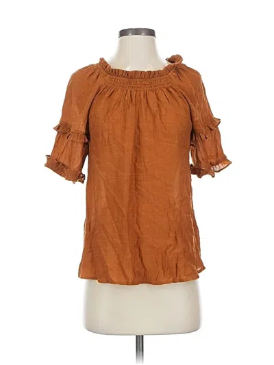Pre-owned Nanette Lepore Short Sleeve Blouse In Brown
