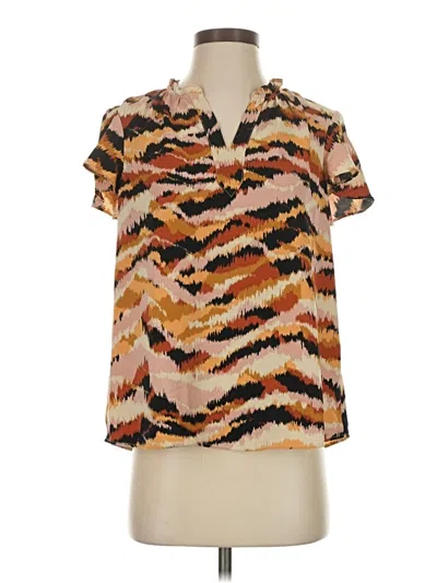 Pre-owned Nanette Lepore Short Sleeve Blouse In Brown