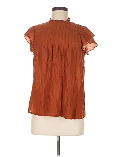 Pre-owned Nanette Lepore Short Sleeve Blouse In Brown