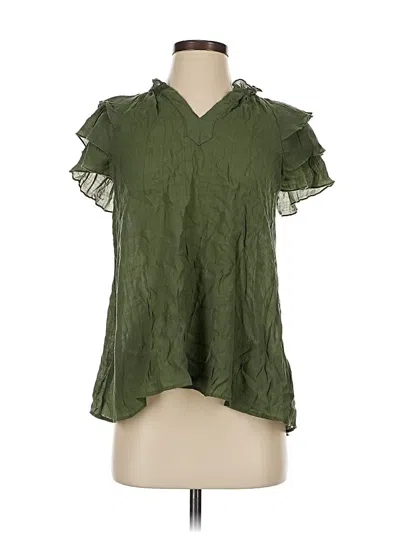 Pre-owned Nanette Lepore Short Sleeve Blouse In Green
