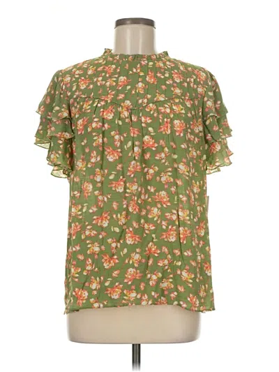 Nanette Lepore Short Sleeve Blouse In Green