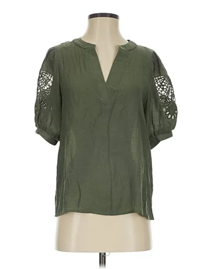 Pre-owned Nanette Lepore Short Sleeve Blouse In Green